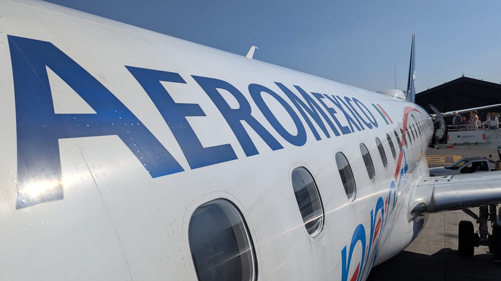 Aeromexico airplane at the end of the trip
