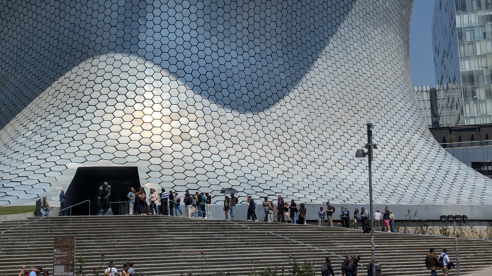 Museo Soumaya silver tiled facade in Mexico City