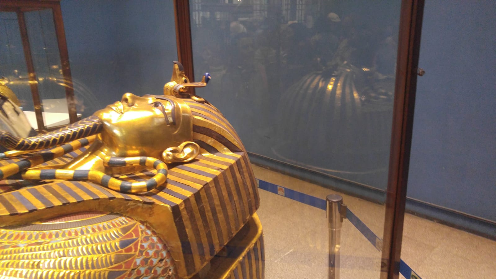 Gilded artifact case inside the Egyptian Museum in Cairo