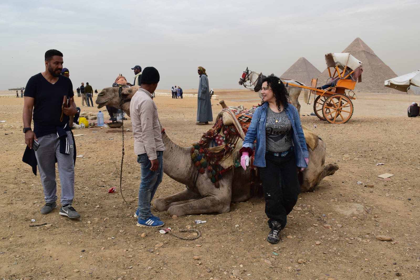 The Great Pyramids of Giza and the Sphinx together in one frame