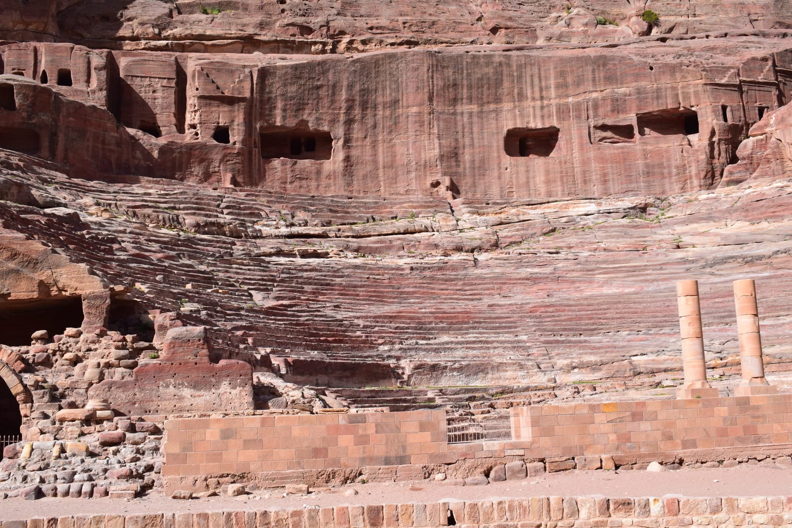 The carved facades of the Royal Tombs at Petra